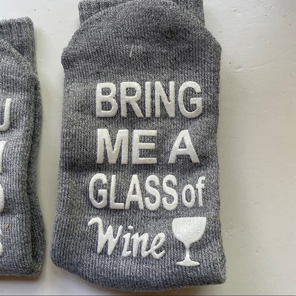 3/$28 NEW Bring me the wine novelty crew socks - Picture 3 of 6
